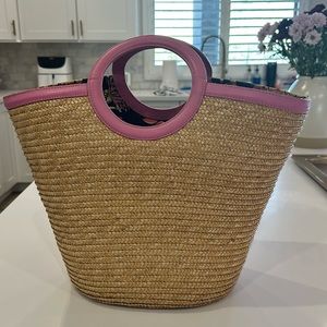 Lilly Pulitzer straw beach bag